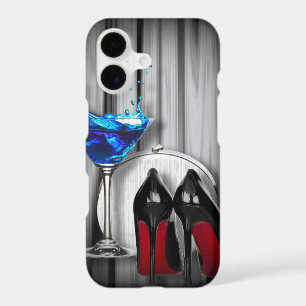 girly stilettos blue martini party girl modern iPhone 17 case