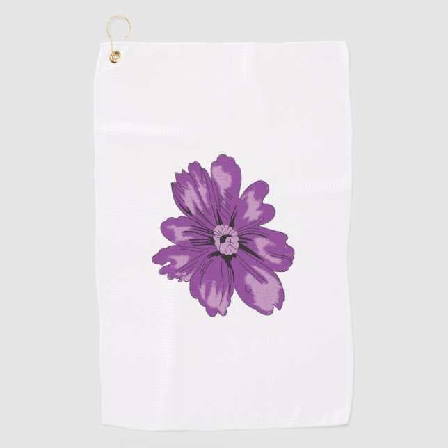 Girly Style, Light Eggplant, Bleached Cedar Golf Towel (Front)