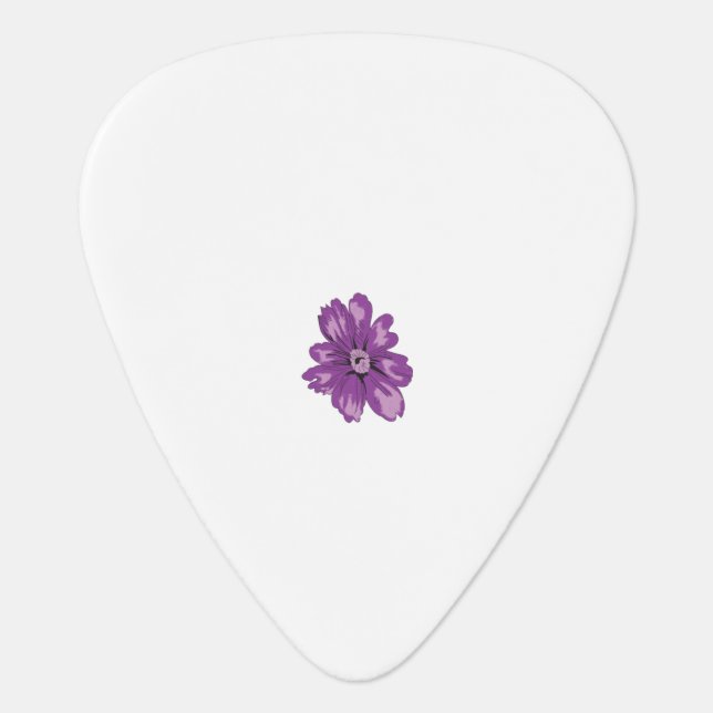 Girly Style, Light Eggplant, Bleached Cedar Guitar Pick (Front)