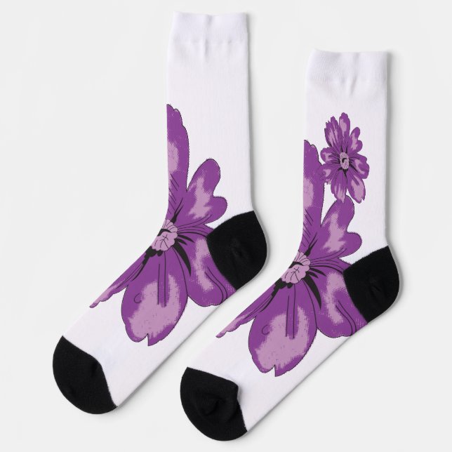 Girly Style, Light Eggplant, Bleached Cedar Socks (Left)