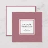 Girly Stylish Fashion ROSE GOLD + white square Square Business Card (Front/Back)
