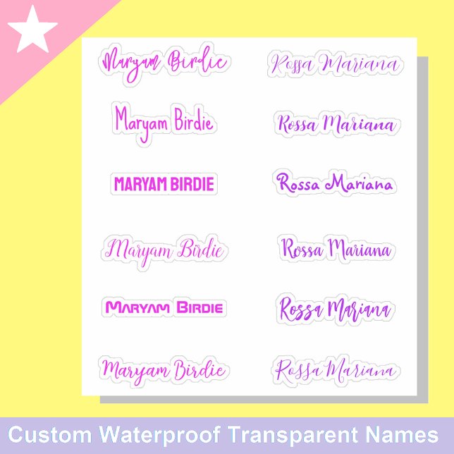 Girly & Stylish Name Stickers for Girls (Pink purple name stickers
Girly name labels
Stylish stickers for girls)