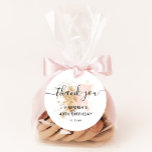 Girly Stylish Pink Gold Thank You 40th Birthday Classic Round Sticker<br><div class="desc">Elegant Pink Gold Thank You 40th Birthday Stickers</div>