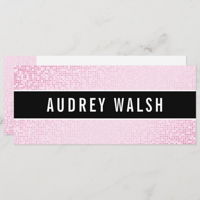 Girly Stylish Pink Sequin Black Gift Certificate Invitation (Front/Back)
