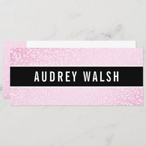 Girly Stylish Pink Sequin Black Gift Certificate Invitation