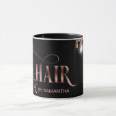 Girly stylist rose gold typography hair scissors mug (Center)