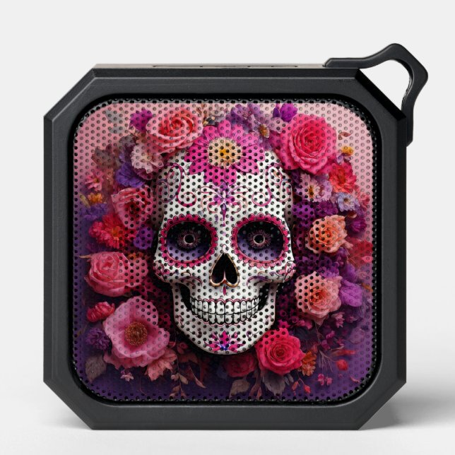 Girly Sugar Skull Bluetooth Speaker (Front)