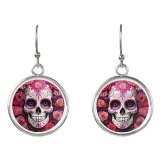 Girly Sugar Skull Earrings