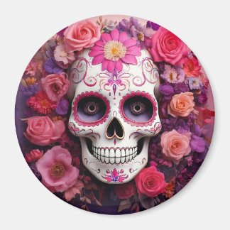 Girly Sugar Skull Magnet