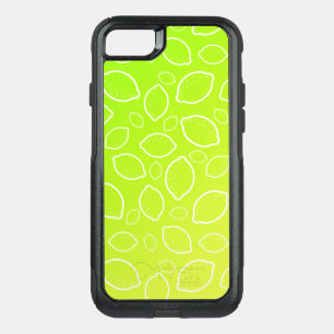 girly summer fresh green yellow lemon pattern OtterBox commuter iPhone SE/8/7 case