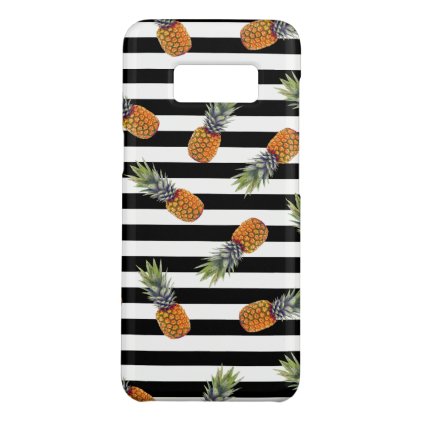 Girly Summer Pineapple Pattern | Black Striped Case-Mate Samsung Galaxy S8 Case
