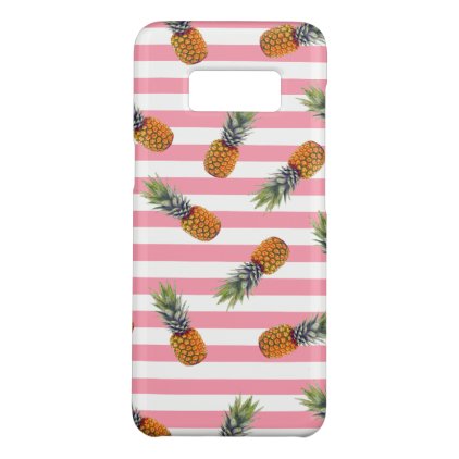 Girly Summer Pineapple Pattern | Pink Striped Case-Mate Samsung Galaxy S8 Case