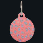 Girly Summer Tropical Palm Trees Pattern on Coral Pet ID Tag<br><div class="desc">This girly and summery hand painted watercolor pink,  purple,  and teal tropical palm trees pattern on coral pink is perfect for the trendy and stylish woman. Its artsy and exotic print is great for many gifts and occasions. Enjoy this cute and fashionable design for your next purchase.</div>