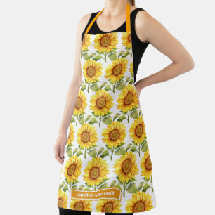 Girly Sunflowers Floral  Apron
