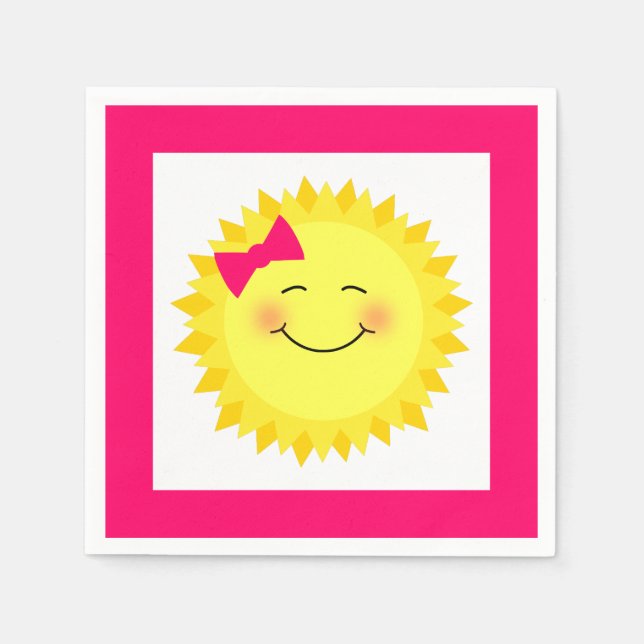 Girly Sunshine Party Napkins (Front)
