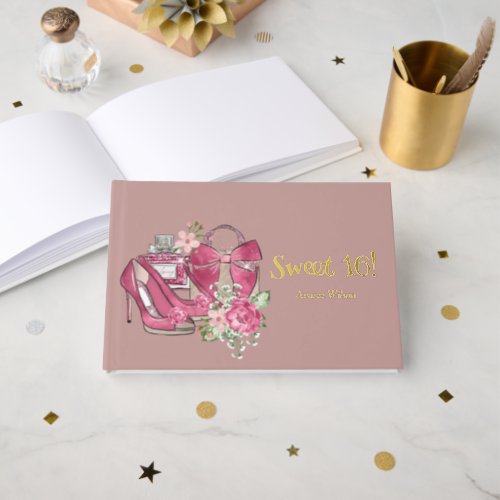 Girly Sweet 16 Foil Guest Book