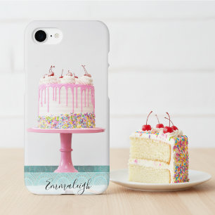 Girly Sweet 16 Pink Birthday Cake Monogrammed iPhone 17 Air Case