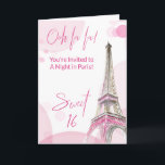 Girly Sweet 16 Pink White Paris Birthday Invitation<br><div class="desc">Girly Sweet 16 Invitations in pink and white. The Paris Eiffel Tower is a watercolor illustration with highlights of pink and gold. The design is finished with a playful sprinkling of pink bokeh and the wording Sweet Sixteen and Ooh la la! which are hand lettered in chic calligraphy. All of...</div>