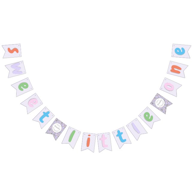 Girly Sweet Little One Candy Kids Birthday Bunting Flags (All)