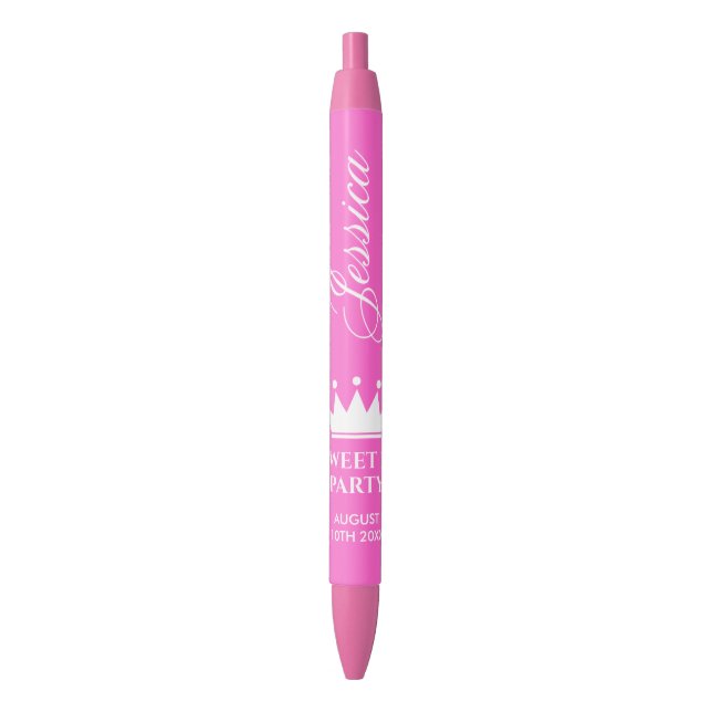 Girly sweet sixteen 16th Birthday party cute pink Pen (Front Vertical)