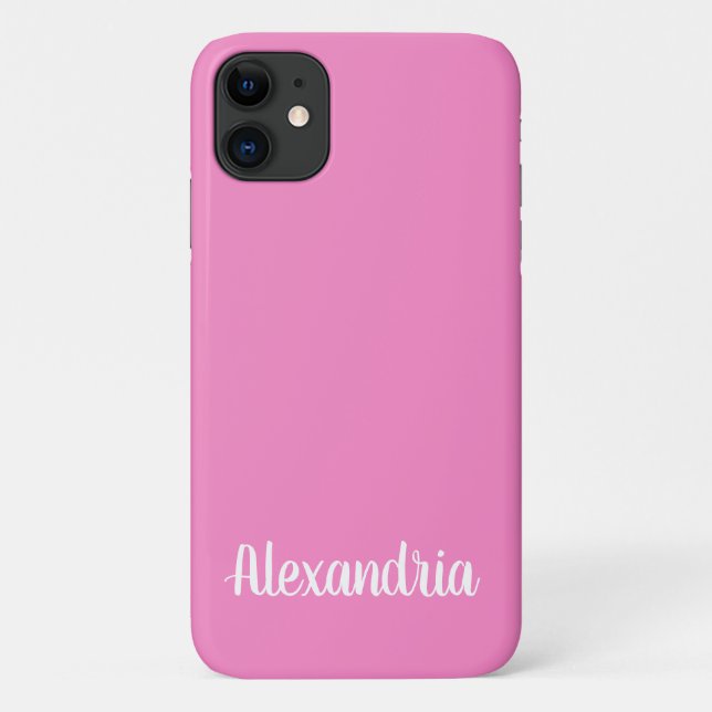 Girly TAFFY PINK Solid Color Case-Mate iPhone Case (Back)