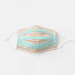 Girly Teal Gold Glitter Stripe Pattern Adult Cloth Face Mask