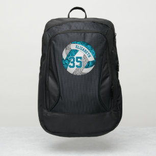 girly teal gray white sporty volleyball port authority® backpack