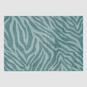 Girly Teal Green Zebra Print Tissue Paper