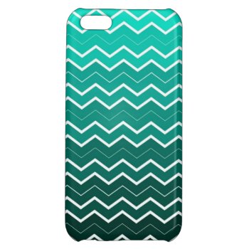Girly Teal Ombre Chevron Iphone 5c Cover by ArtsofLove at Zazzle