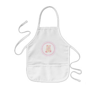 Girly Teddy Bear Kids' Apron
