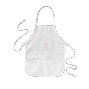 Girly Teddy Bear Kids' Apron