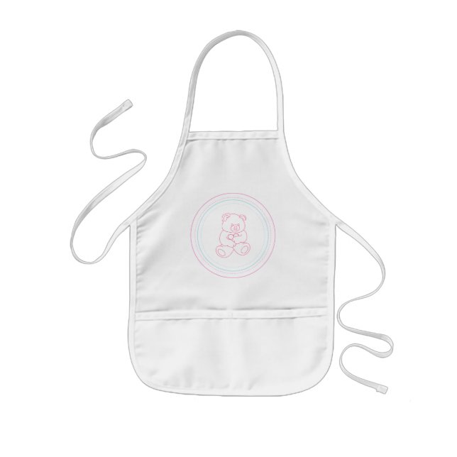 Girly Teddy Bear Kids' Apron (Front)