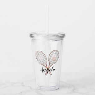 Girly Tennis Lover Personalized Acrylic Tumbler