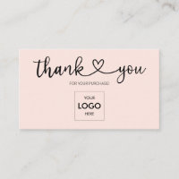 Girly Thank You Heart Logo Social Media Blush Pink