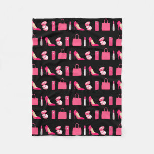 Girly things black fleece blanket