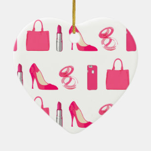 Girly things design ceramic ornament