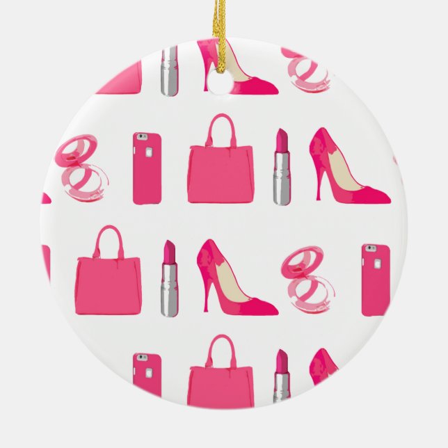 Girly things design ceramic ornament (Back)