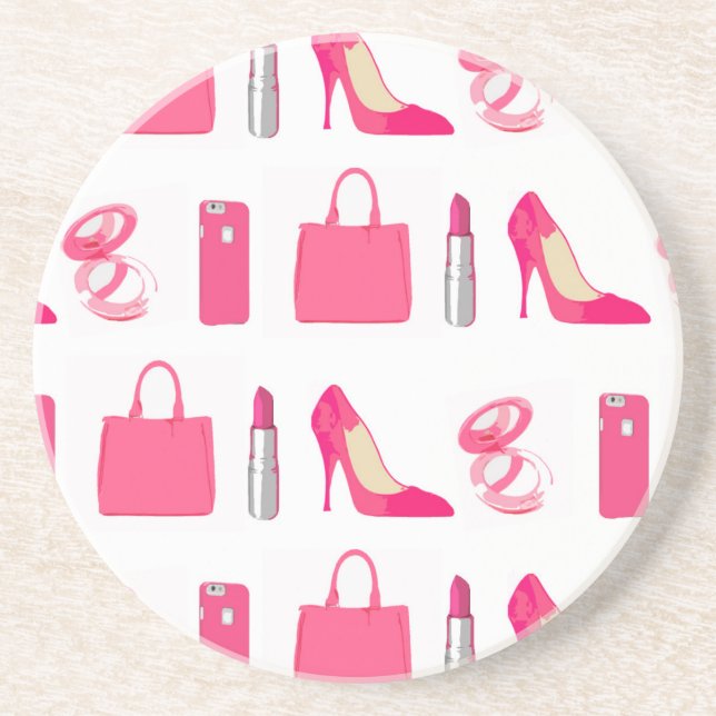Girly things design drink coaster (Front)
