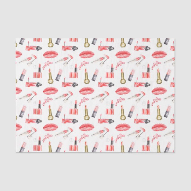 Girly Things Makeup (Design 45 Red Series) Tissue Paper (Front)