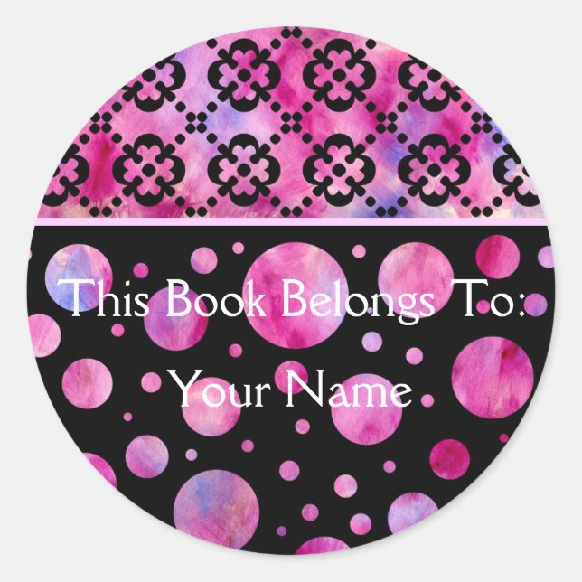 Girly This Book Belongs To Sticker (Front)