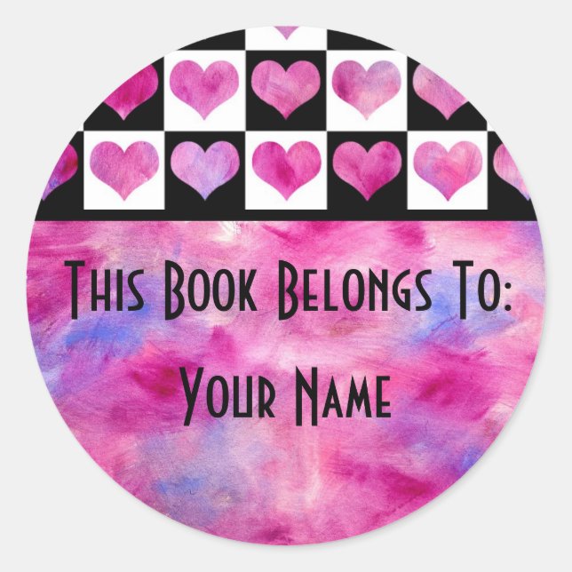 Girly This Book Belongs To Sticker (Front)