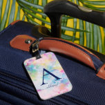 Girly Tie-Dye Colorful Monogram Name Luggage Tag<br><div class="desc">Help your luggage stand out at the airport with this tie-dye colorful monogram with your name luggage tag.</div>