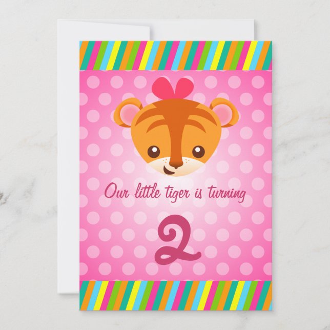 Girly Tiger Invitation (Front)