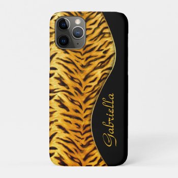 Girly Tiger Monogram Iphone 11 Pro Case by Case_by_Case at Zazzle