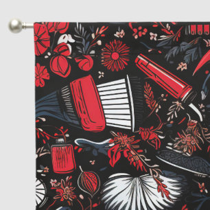 Girly tiled makeup pattern blackout curtains