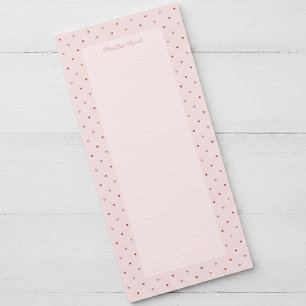 Girly Tiny Hearts Pastel Pink Magnetic Notepad
