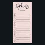 Girly To Do List Hearts Brush Script Magnetic Notepad<br><div class="desc">Simple To Do List features name in brush script.</div>