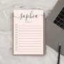 Girly To Do List Monogram Calligraphy Pink Post-it Notes