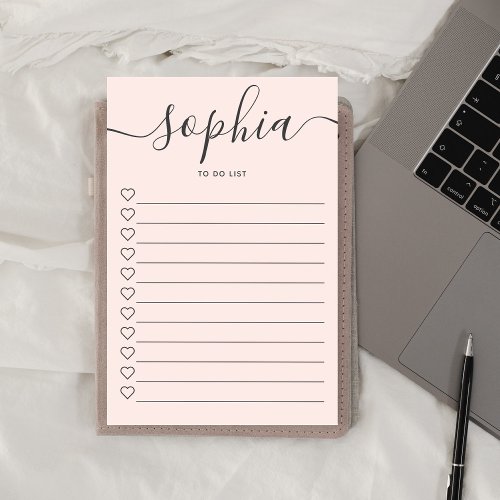 Girly To Do List Monogram Calligraphy Pink Post_it Notes