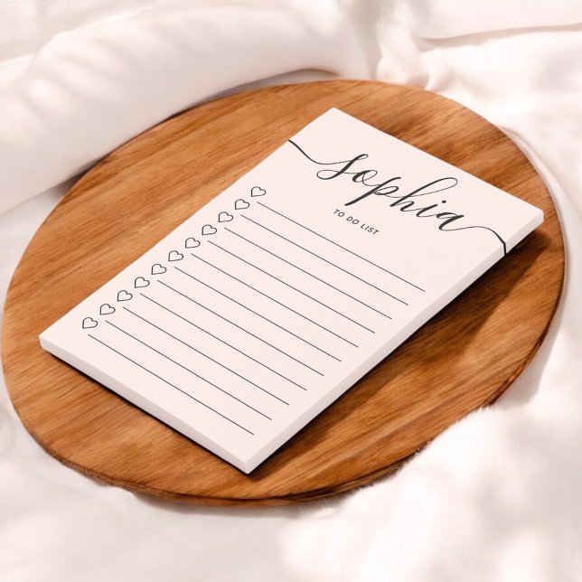 Girly To Do List Monogram Calligraphy Pink Post-it Notes (Creator Uploaded)